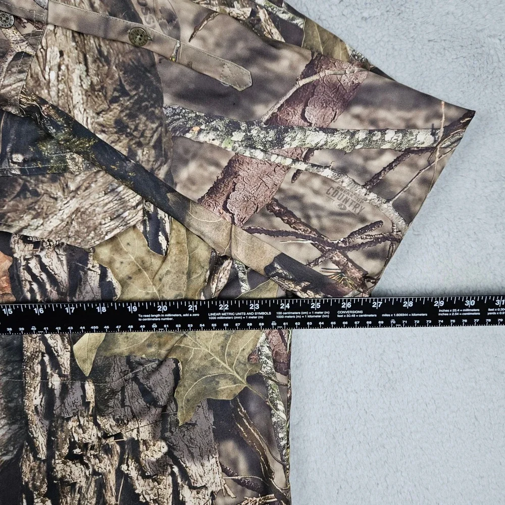 L.L. Bean Mens Large Tall Brown Camo Button‎ Up Shirt Mossy Oak Hunting Gorpcore